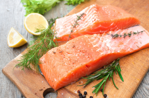 salmon getting prepped for sous vide cooking