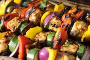 Grilled Chicken Veggie Kabobs