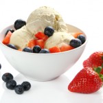 sous vide vanilla ice cream with berries