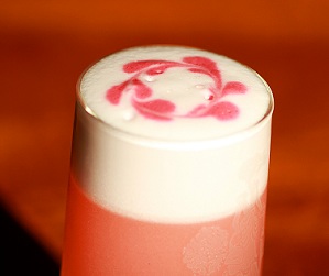 sous vide infused Clover Club Cocktail