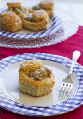 Chicken, Mushroom and Parmesan Cream Vol Au Vents