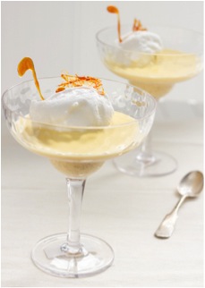 Floating Swans with Christmas-Spiced Crème Anglaise