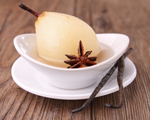 Sous Vide Poached Pears with Vanilla and Cardamom