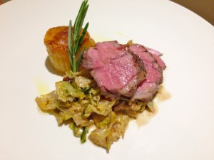 #sousvide Lamb Rump Steaks with Savoy Cabbage and Potato Fondants