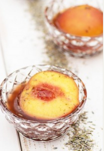 lavender and honey poached peaches