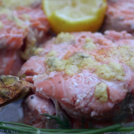 Salmon Steaks with Artichokes and Dill Caper Hollandaise