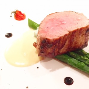 Veal Fillet with Parmigiano Reggiano Fondue and Asparagi 