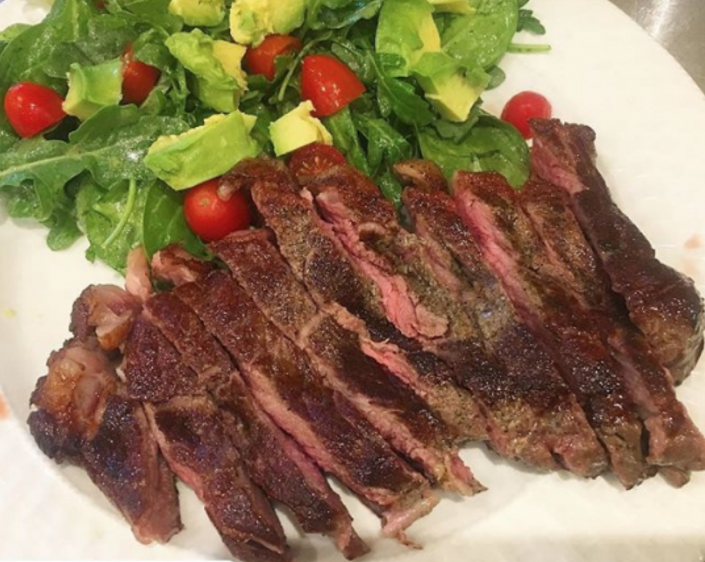 New York Steak Salad with Spicy Cilantro Vinaigrette SousVide Supreme